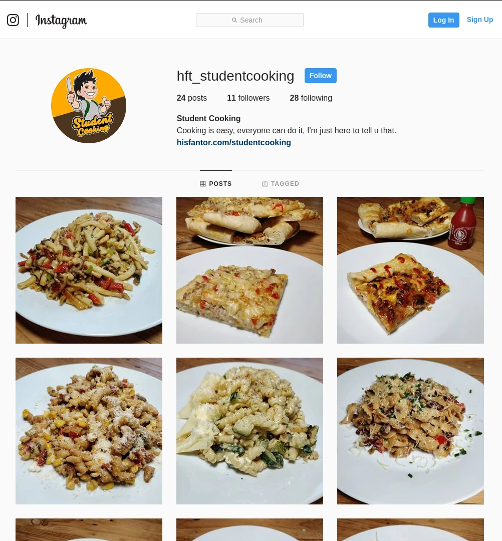 studentcooking instagram screenshot